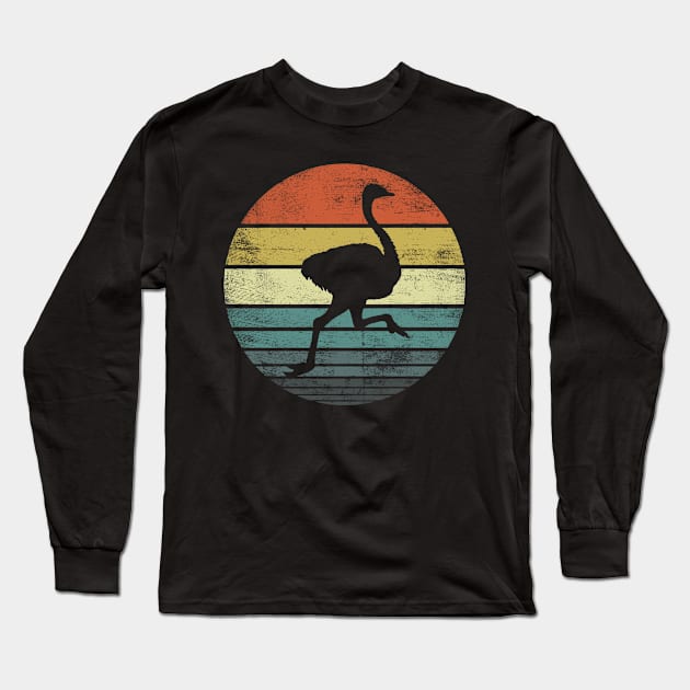 Ostrich Lover Farmer Retro Vintage Farm Long Sleeve T-Shirt by stayilbee